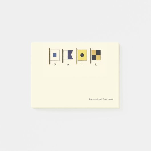 Post-it® Peinture de quatre drapeaux avec voile écrite sous (Devant)