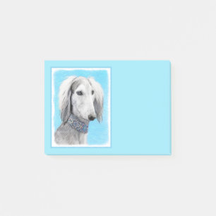 Post-it® Peinture de Saluki (Argent) - Joli art original de