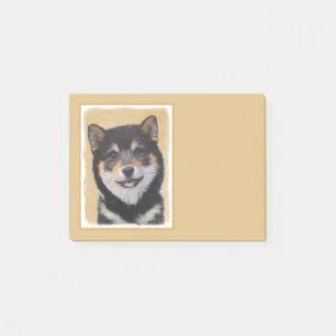 Post-it® Peinture de Shiba Inu (noir et Tan) - art de chien