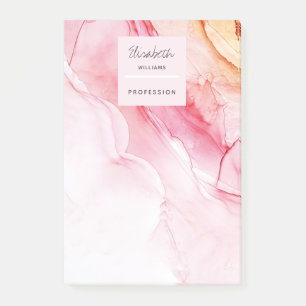 Post-it® Peinture d'encre rose Abstraite personnalisée