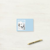 Post-it® Peinture des Pyrénées - Art original du chien (Sur un bureau)