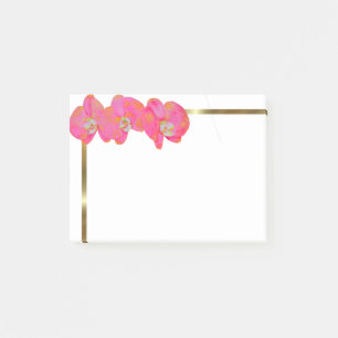 Post-it® Peinture d'orchidée à l'aquarelle rose élégante