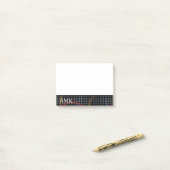 Post-it® Peinture et pointes Monogramme Retro personnalisée (Sur un bureau)
