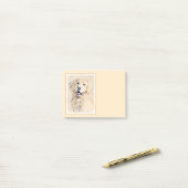 Post-it® Peinture Golden Retriever - Joli art original chie (Sur un bureau)