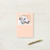 Post-it® Peinture Greyhound - Cute Original Chien Art (Sur un bureau)