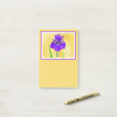 Post-it® Peinture Iris à pois pourpre - Chien original mign (Sur un bureau)