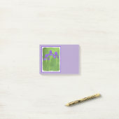 Post-it® Peinture Iris Violet - Art Fleur Originale (Sur un bureau)