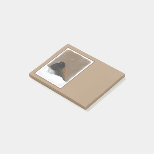 Post-it® Peinture Junco foncée - Art original pour oiseaux (Incliné)
