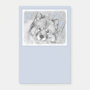 Post-it® Peinture Keeshond Beth - Joli art original chien