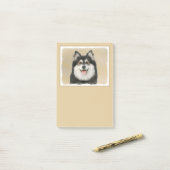 Post-it® Peinture Lapphund Finlandaise - Joli art original (Sur un bureau)