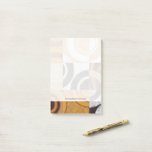 Post-it® Peinture moderne avec Motifs circulaires (Sur un bureau)