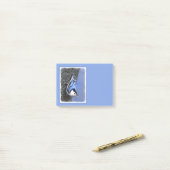 Post-it® Peinture Nuthatch à poitrine blanche Art original (Sur un bureau)