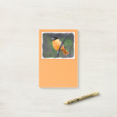 Post-it® Peinture Oriole - Art Oiseau Original (Sur un bureau)