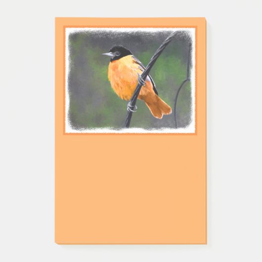 Post-it® Peinture Oriole - Art Oiseau Original (Devant)