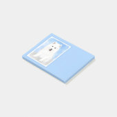 Post-it® Peinture Samoyed Puppy - Jolie Art Original Chien (Incliné)