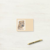 Post-it® Peinture Shar Pei - Cute Original Chien Art (Sur un bureau)