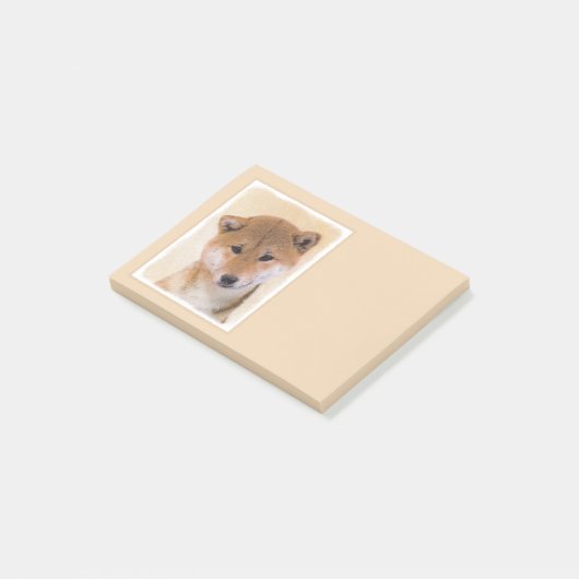 Post-it® Peinture Shiba Inu (Rouge) - Art Chien original (Incliné)