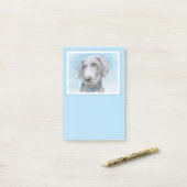 Post-it® Peinture Weimaraner - Joli art original chien (Sur un bureau)