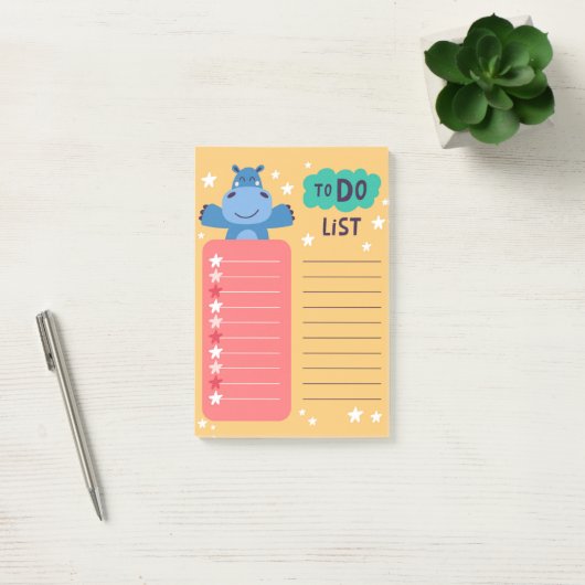 Post-it® Pense-Bête Post-It Notes Hippopotame (Bureau)
