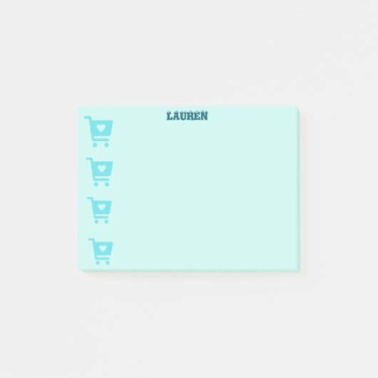 Post-it® pense-bête sur chariot de courses (Devant)