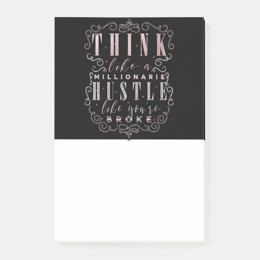 Post-it® Pensez comme un millionnaire, travaillez dur comme (Devant)