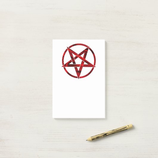 Post-it® Pentagram Red Devil (Sur un bureau)