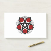 Post-it® Pentagramme aux roses rouges (Sur un bureau)