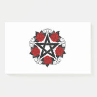Pentagramme aux roses rouges