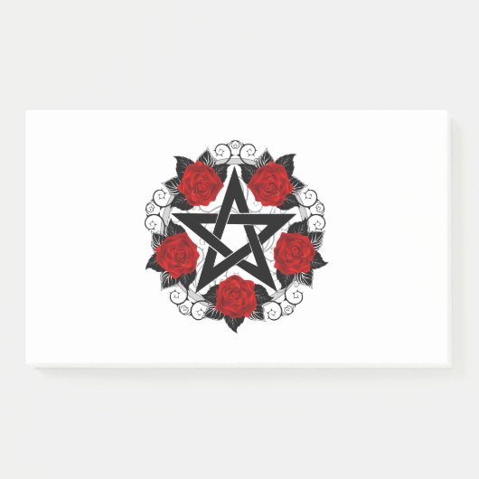Post-it® Pentagramme aux roses rouges (Devant)