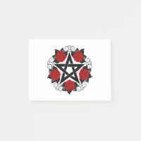 Pentagramme avec des roses rouges