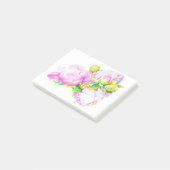 Post-it® Peonis, rose, blanc, aquarelle peinture florale (Incliné)