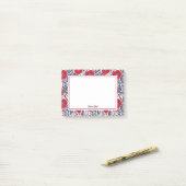 Post-it® Pépites Florales Rouge Et Bleu (Sur un bureau)