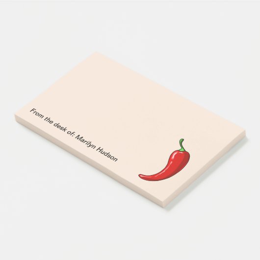 Post-it® Pepper Monogramme de Chili Pepper (Incliné)