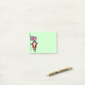 Post-it® Père Noël Avec Drapeau Union Du Royaume-Uni (Sur un bureau)