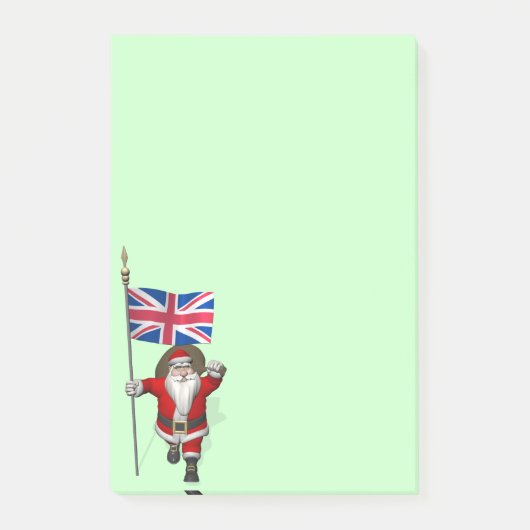 Post-it® Père Noël Avec Drapeau Union Du Royaume-Uni (Devant)