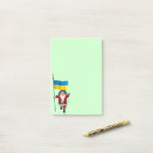 Post-it® Père Noël Avec L'Enseigne De L'Ukraine (Sur un bureau)