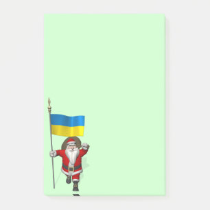 Post-it® Père Noël Avec L'Enseigne De L'Ukraine