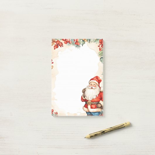 Post-it® Père Noël de Noël (Sur un bureau)