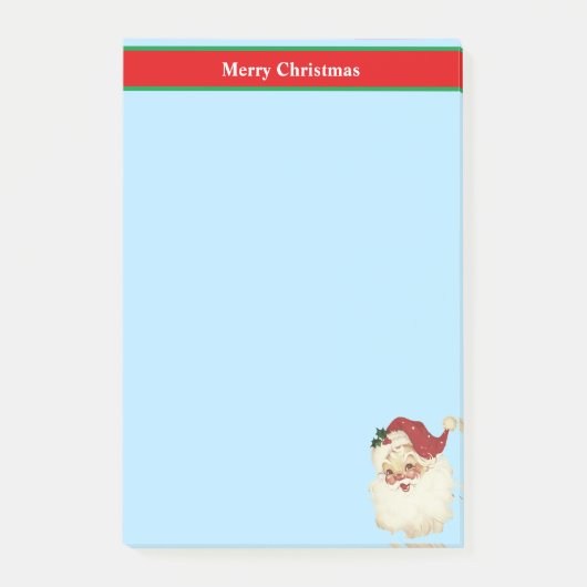 Post-it® Père Noël de Noël sur fond bleu clair (Devant)