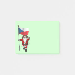Post-it® Père Noël Doux Avec Drapeau De République Tchèque