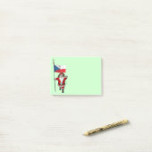 Post-it® Père Noël Doux Avec Drapeau De République Tchèque (Sur un bureau)