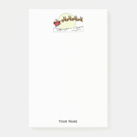 Post-it® Père Noël Reindeer Sur La Neige Couverte Ville Lt (Devant)