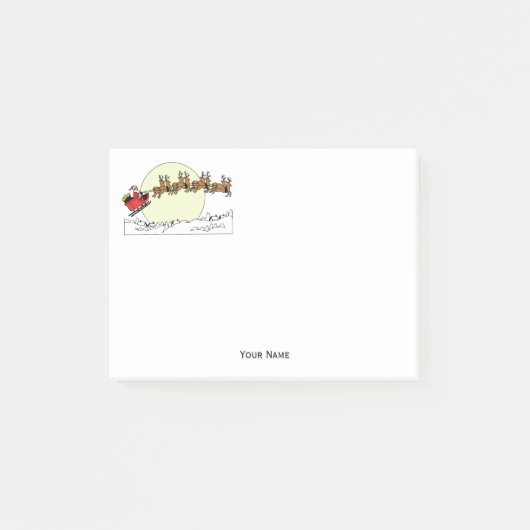 Post-it® Père Noël Reindeer Sur La Neige Couverte Ville Lt (Devant)