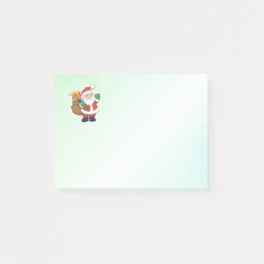 Post-it® Père Noël Verte Avec Jouets (Devant)