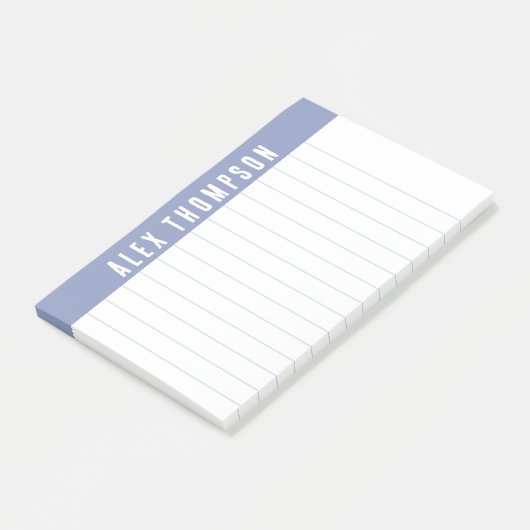 Post-it® Périwinkle Blue Custom Name Lined (Incliné)