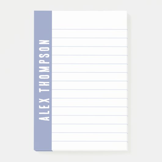Post-it® Périwinkle Blue Custom Name Lined (Devant)