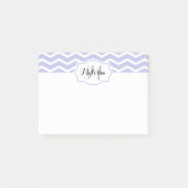 Post-it® Périwinkle White Chevron Name Monogramme (Devant)