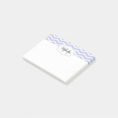 Post-it® Périwinkle White Chevron Name Monogramme (Incliné)