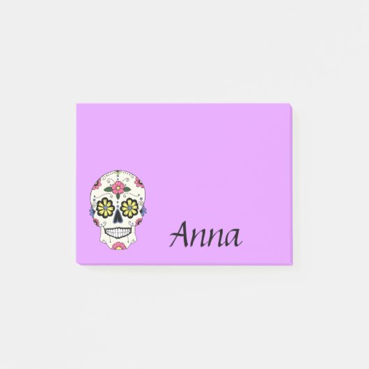 Post-it® Personalisé Purple Sugar Skull Post It Notes (Devant)