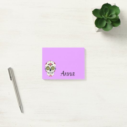 Post-it® Personalisé Purple Sugar Skull Post It Notes (Bureau)